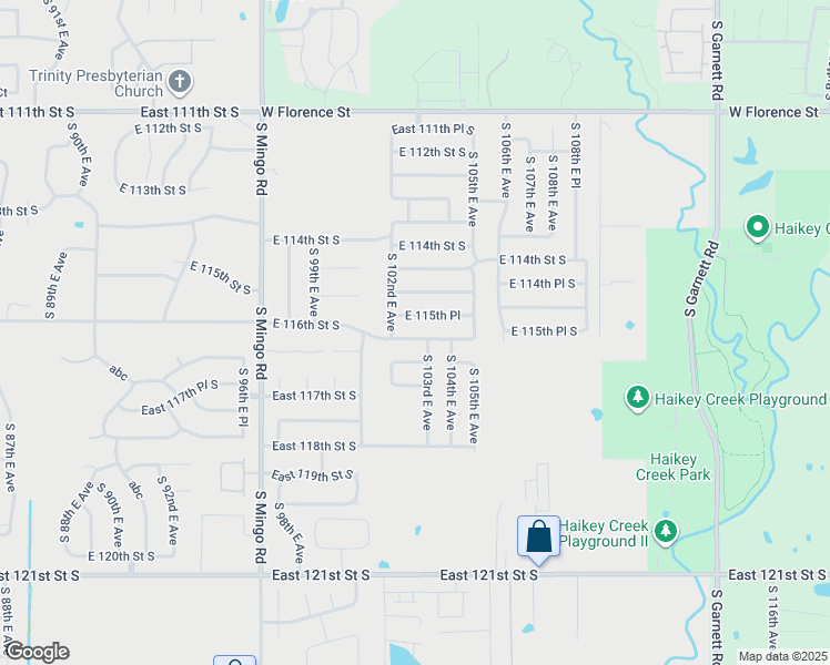 map of restaurants, bars, coffee shops, grocery stores, and more near 10217 East 116th Street South in Bixby