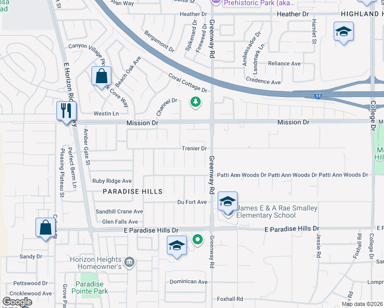 map of restaurants, bars, coffee shops, grocery stores, and more near 1034 Secluded Acres Court in Henderson