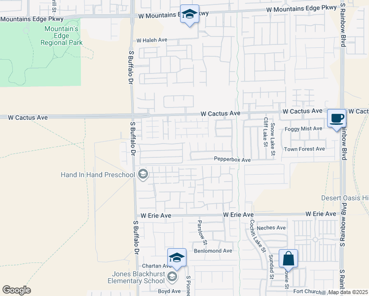 map of restaurants, bars, coffee shops, grocery stores, and more near 10630 Tulip Valley Road in Las Vegas