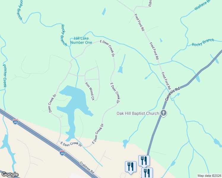 map of restaurants, bars, coffee shops, grocery stores, and more near 837 East Deer Creek Drive in Crossville