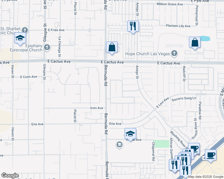 map of restaurants, bars, coffee shops, grocery stores, and more near 10680 Spruce Bough Street in Las Vegas