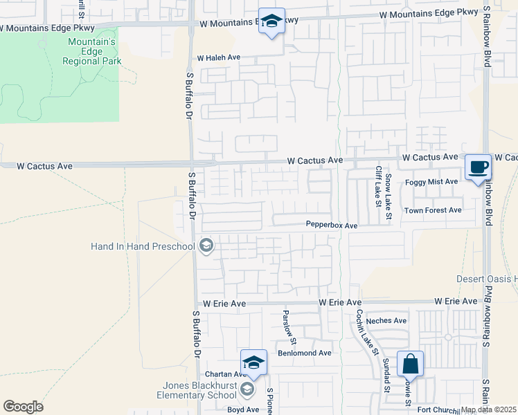 map of restaurants, bars, coffee shops, grocery stores, and more near 7598 Jasmine Falls Drive in Las Vegas