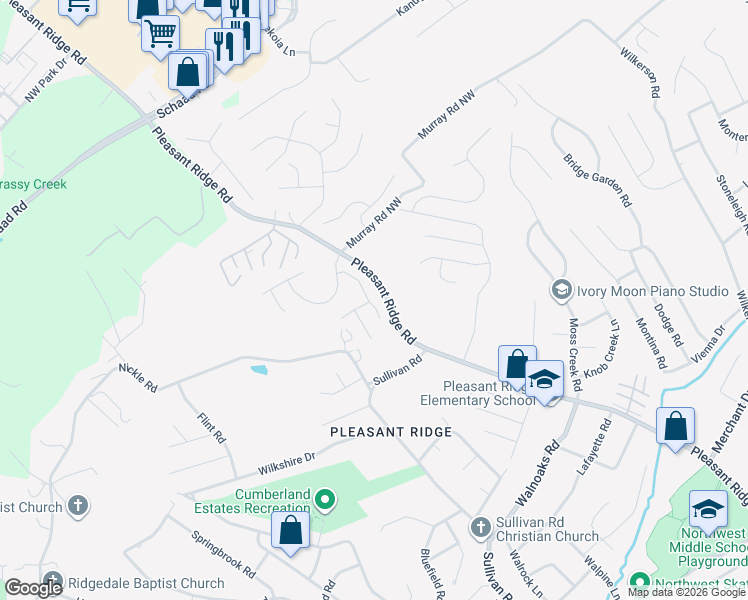 map of restaurants, bars, coffee shops, grocery stores, and more near 6200 Vandemere Drive in Knoxville