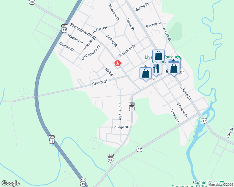 map of restaurants, bars, coffee shops, grocery stores, and more near 610 Blount Street in Windsor