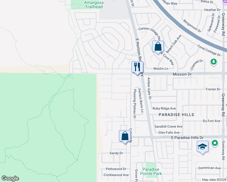 map of restaurants, bars, coffee shops, grocery stores, and more near 1044 Spanish Needle Street in Henderson