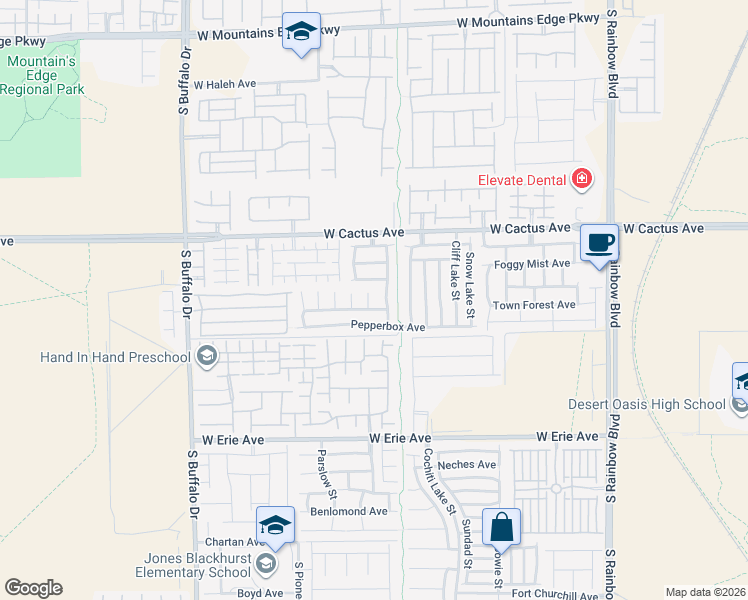 map of restaurants, bars, coffee shops, grocery stores, and more near 10632 Open Range Ct in Las Vegas