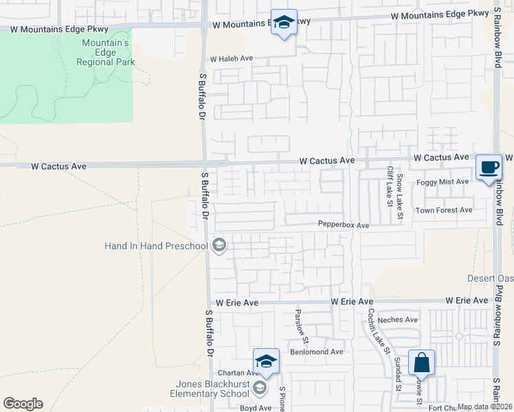 map of restaurants, bars, coffee shops, grocery stores, and more near 7650 Lots Hills Drive in Las Vegas