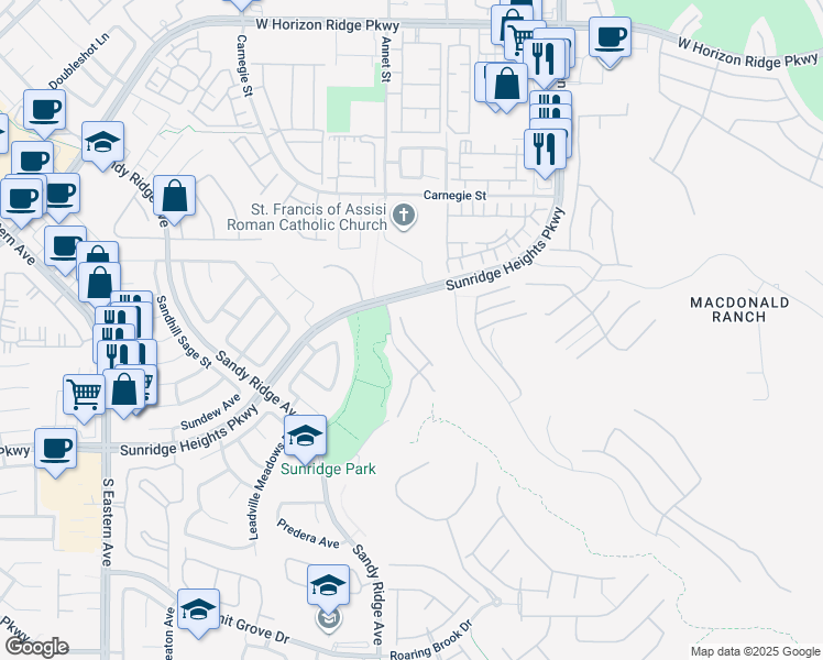 map of restaurants, bars, coffee shops, grocery stores, and more near 864 Timber Walk Drive in Henderson