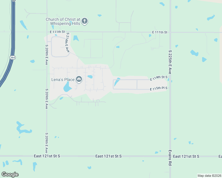 map of restaurants, bars, coffee shops, grocery stores, and more near 11544 South 218th East Avenue in Broken Arrow