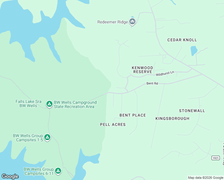 map of restaurants, bars, coffee shops, grocery stores, and more near 1611 Bent Road in Wake Forest