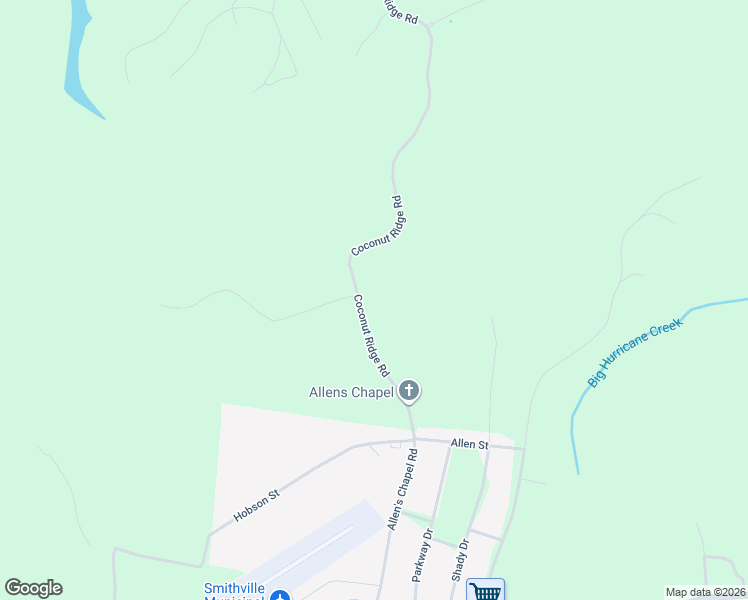 map of restaurants, bars, coffee shops, grocery stores, and more near 1193 Coconut Ridge Rd in Smithville