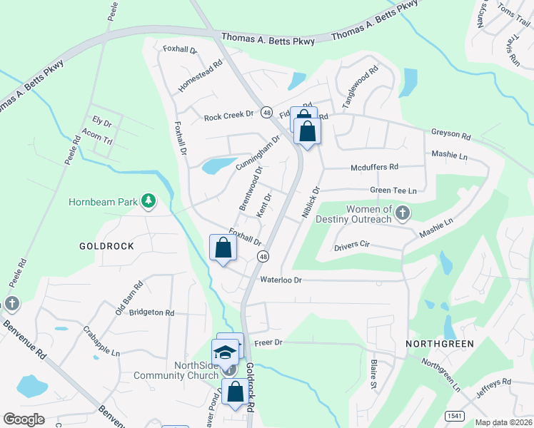 map of restaurants, bars, coffee shops, grocery stores, and more near 105 Wilkeshire Road in Rocky Mount