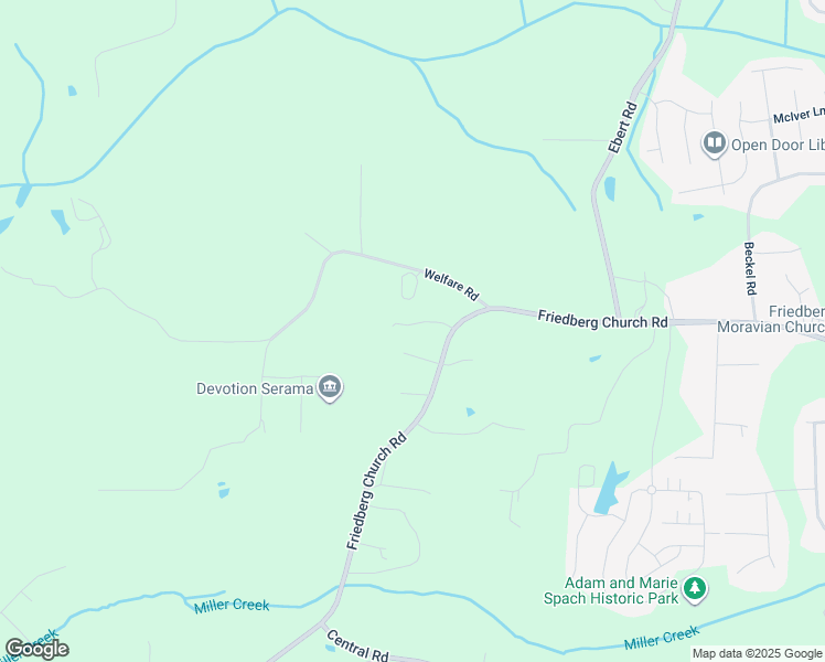 map of restaurants, bars, coffee shops, grocery stores, and more near 3044 Friedberg Church Road in Winston-Salem