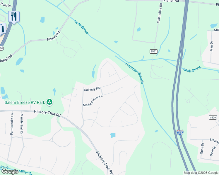 map of restaurants, bars, coffee shops, grocery stores, and more near 301 Sailway Road in Winston-Salem