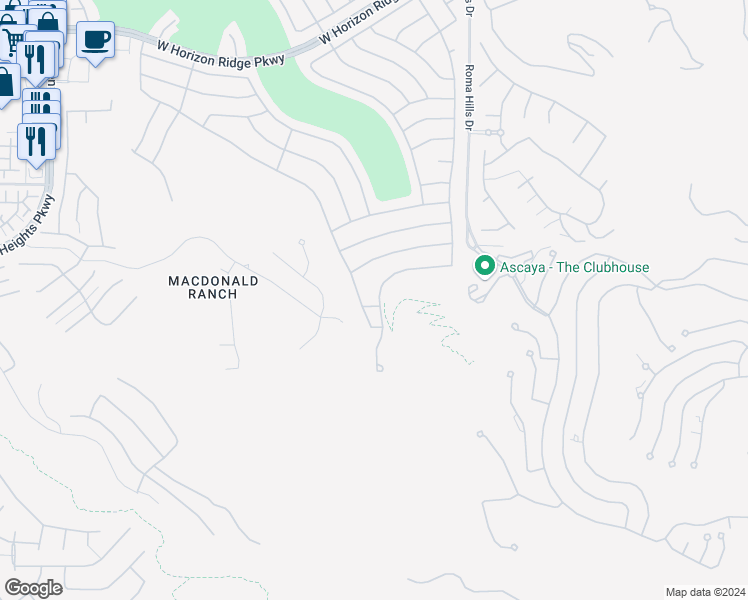 map of restaurants, bars, coffee shops, grocery stores, and more near 854 Tiger Lake Avenue in Henderson