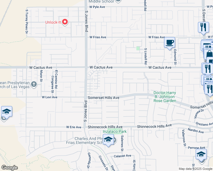 map of restaurants, bars, coffee shops, grocery stores, and more near 10628 Bonnyhill Street in Las Vegas