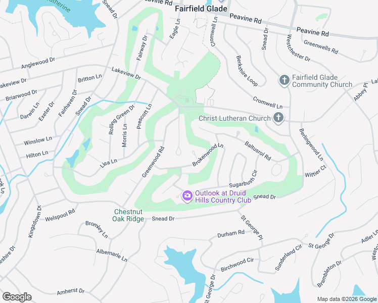 map of restaurants, bars, coffee shops, grocery stores, and more near 29 Druid Circle in Crossville
