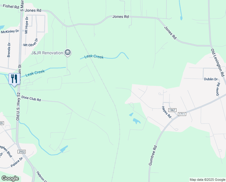 map of restaurants, bars, coffee shops, grocery stores, and more near 575 Huntfield Drive in Winston-Salem