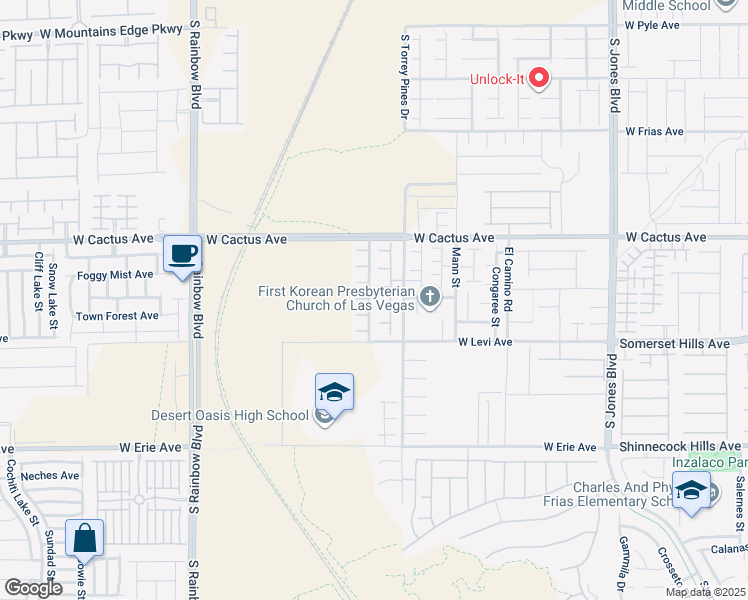 map of restaurants, bars, coffee shops, grocery stores, and more near 10618 Verona Wood Street in Las Vegas