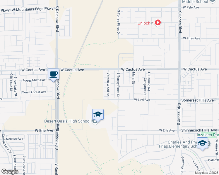 map of restaurants, bars, coffee shops, grocery stores, and more near 10618 Verona Wood Street in Las Vegas