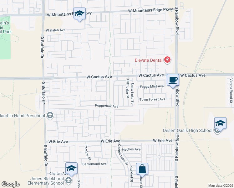 map of restaurants, bars, coffee shops, grocery stores, and more near 10579 Moss Lake Street in Las Vegas