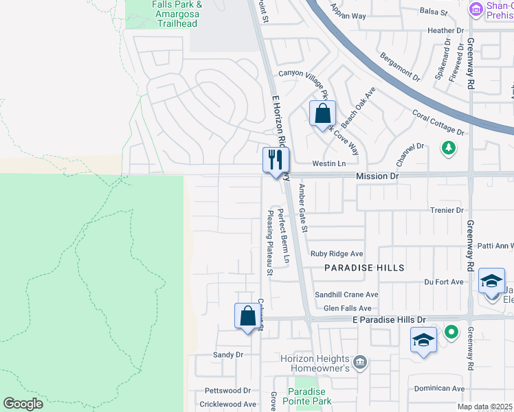 map of restaurants, bars, coffee shops, grocery stores, and more near 26 Precipice Court in Henderson