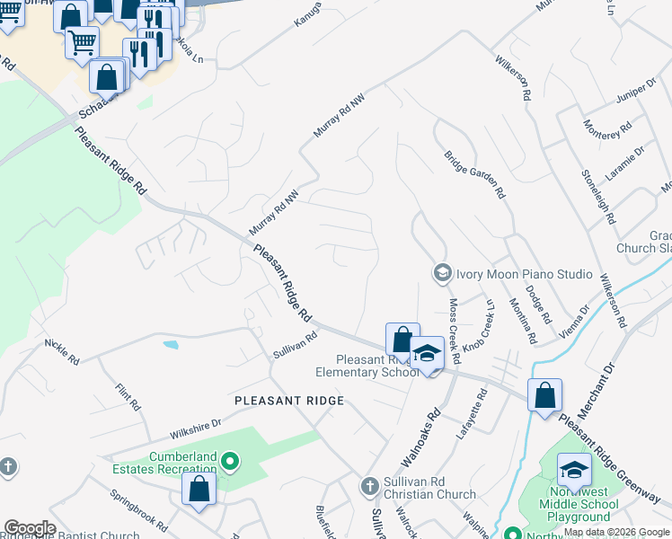 map of restaurants, bars, coffee shops, grocery stores, and more near 2517 Hammond Lane in Knoxville