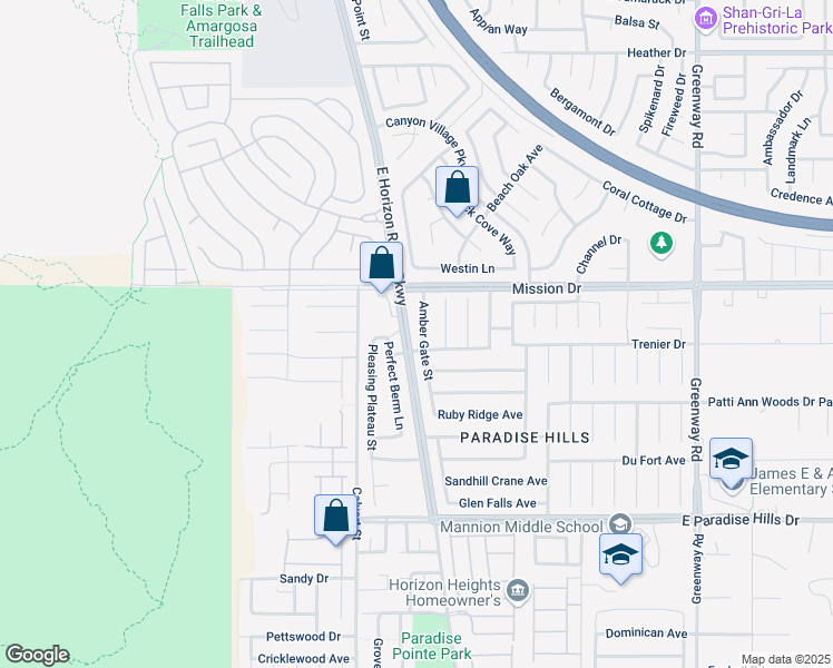 map of restaurants, bars, coffee shops, grocery stores, and more near 1017 Amber Gate Street in Henderson