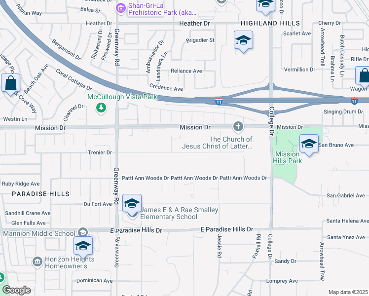 map of restaurants, bars, coffee shops, grocery stores, and more near 500 Trenier Drive in Henderson