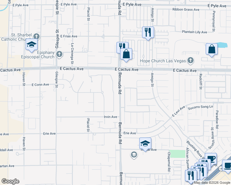 map of restaurants, bars, coffee shops, grocery stores, and more near 10658 Chillingham Drive in Las Vegas