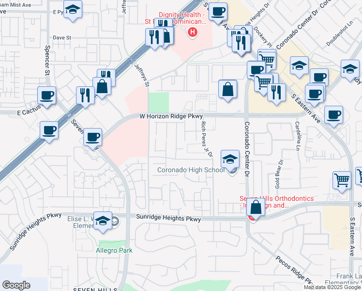 map of restaurants, bars, coffee shops, grocery stores, and more near 2936 Barboursville Court in Henderson