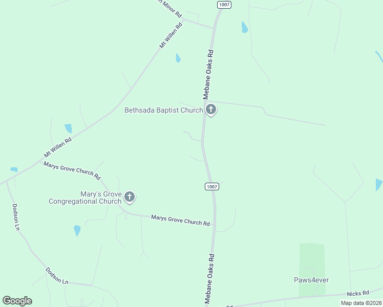 map of restaurants, bars, coffee shops, grocery stores, and more near 4455 Mebane Oaks Road in Mebane