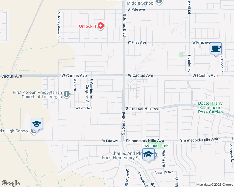 map of restaurants, bars, coffee shops, grocery stores, and more near 6143 West Conn Avenue in Las Vegas