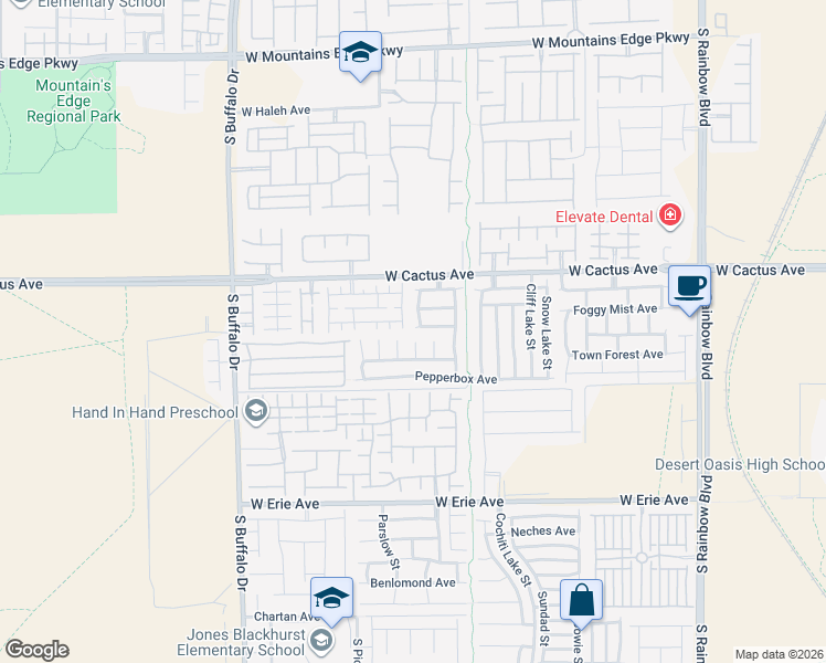 map of restaurants, bars, coffee shops, grocery stores, and more near 7459 Great Victoria Avenue in Las Vegas