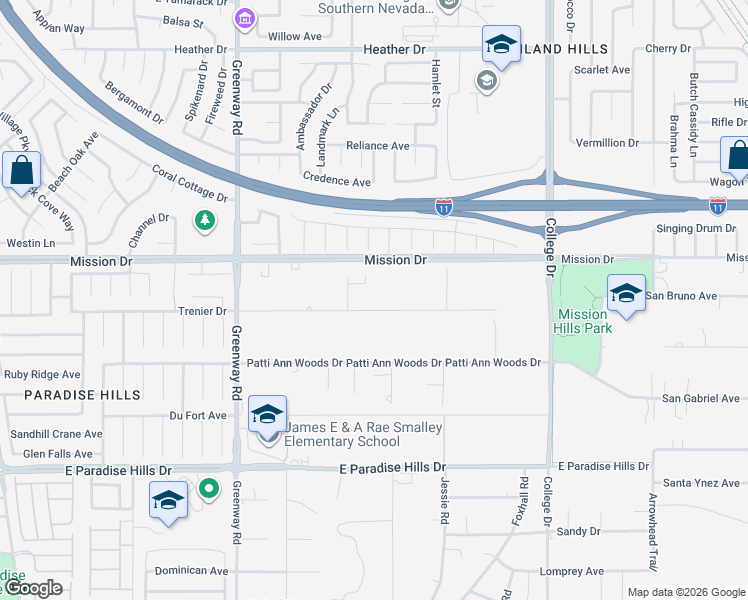 map of restaurants, bars, coffee shops, grocery stores, and more near 500 Trenier Drive in Henderson