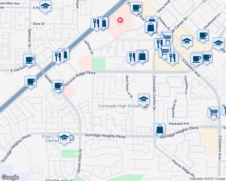 map of restaurants, bars, coffee shops, grocery stores, and more near 2936 Barboursville Court in Henderson