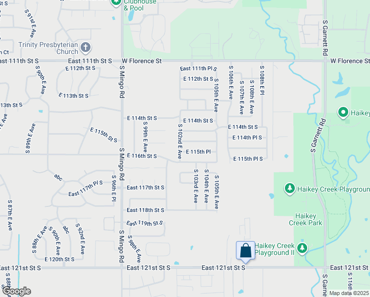 map of restaurants, bars, coffee shops, grocery stores, and more near 10205 East 115th Place in Bixby