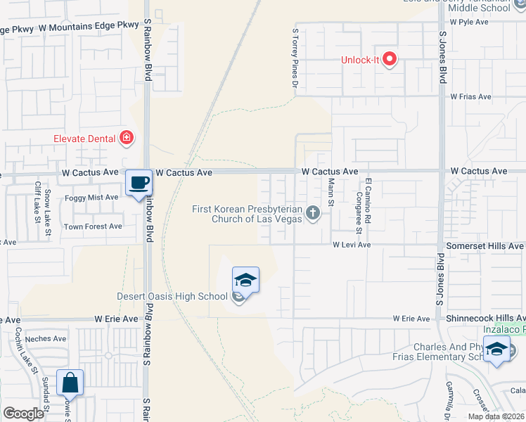 map of restaurants, bars, coffee shops, grocery stores, and more near 10588 Verona Wood Street in Las Vegas
