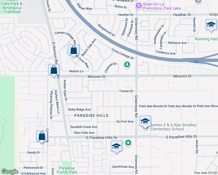 map of restaurants, bars, coffee shops, grocery stores, and more near 1015 Desert Retreat Court in Henderson