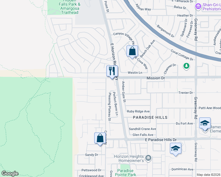map of restaurants, bars, coffee shops, grocery stores, and more near 28 Distinguished Way in Henderson