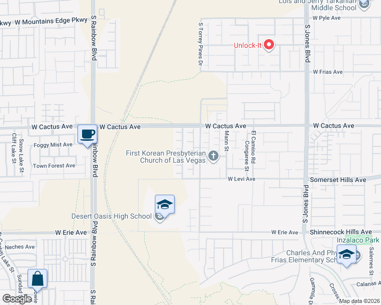map of restaurants, bars, coffee shops, grocery stores, and more near 10588 Verona Wood Street in Las Vegas