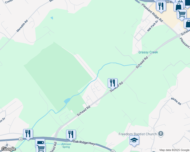map of restaurants, bars, coffee shops, grocery stores, and more near 6900 La Christa Way in Knoxville