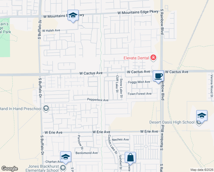 map of restaurants, bars, coffee shops, grocery stores, and more near 10579 Moss Lake Street in Las Vegas