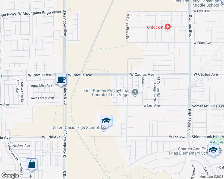 map of restaurants, bars, coffee shops, grocery stores, and more near 10588 Verona Wood Street in Las Vegas