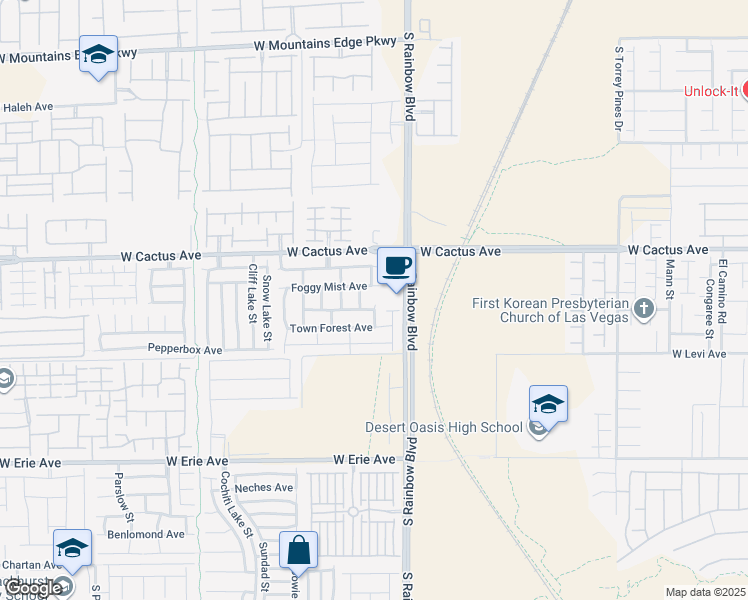 map of restaurants, bars, coffee shops, grocery stores, and more near 6972 Leadville Peak Avenue in Las Vegas