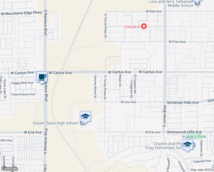 map of restaurants, bars, coffee shops, grocery stores, and more near 6483 Carmel River Avenue in Las Vegas