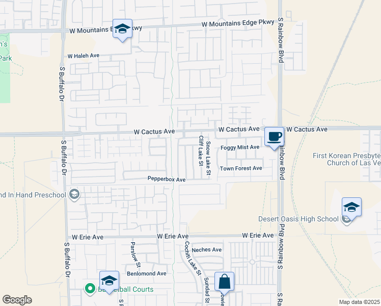 map of restaurants, bars, coffee shops, grocery stores, and more near 10579 Moss Lake Street in Las Vegas