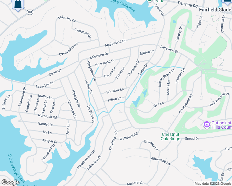 map of restaurants, bars, coffee shops, grocery stores, and more near 111 Winslow Lane in Crossville