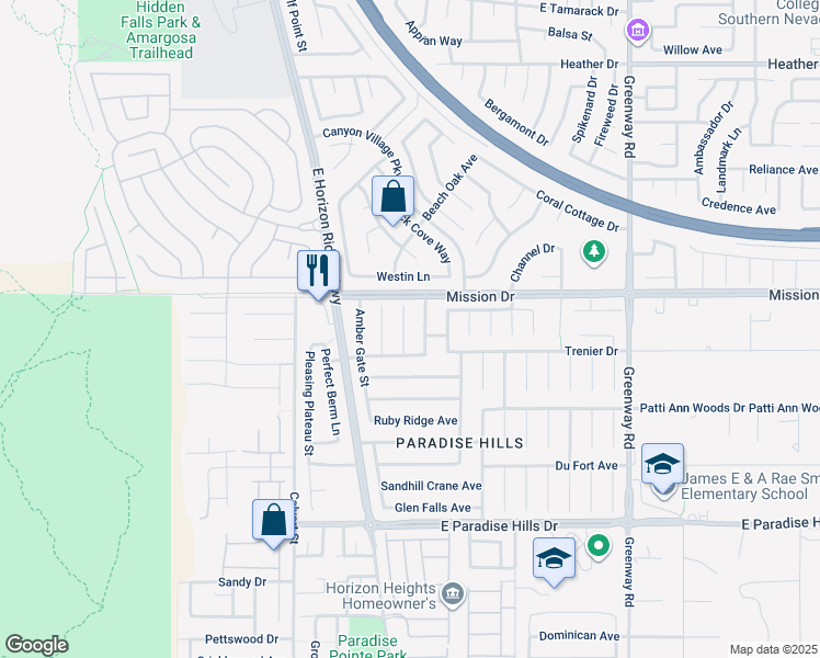 map of restaurants, bars, coffee shops, grocery stores, and more near 1010 Silver Retreat Court in Henderson