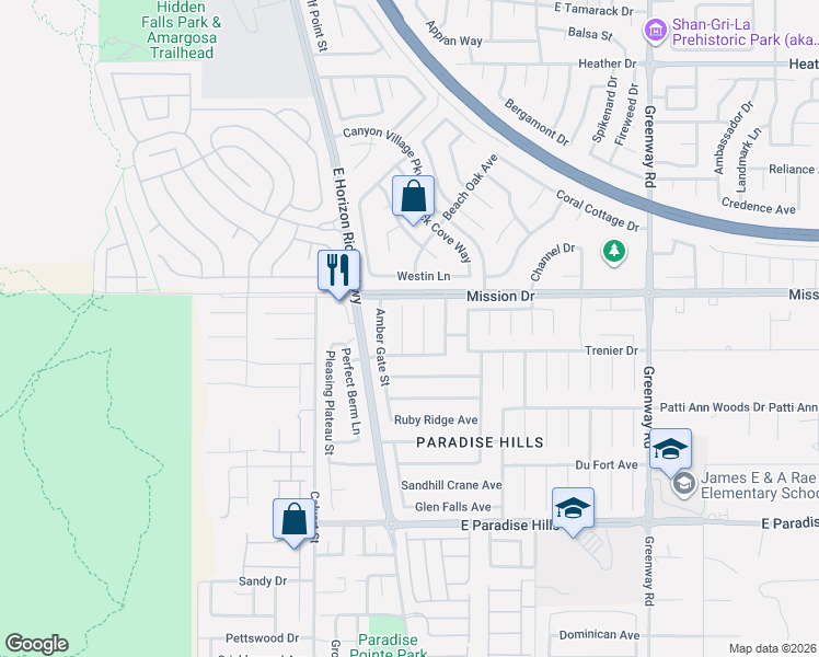 map of restaurants, bars, coffee shops, grocery stores, and more near 1010 Silver Retreat Court in Henderson